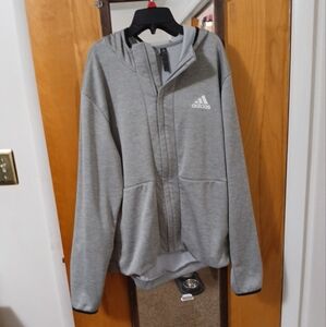 Mens Adidas Gray Zip-Up Jacket